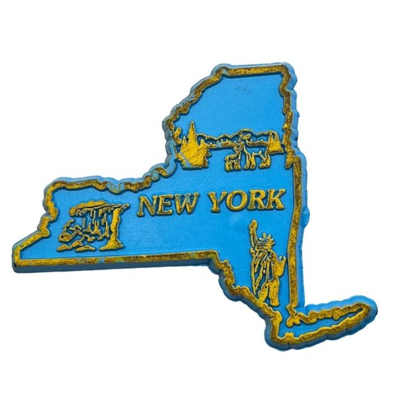New York State Refrigerator Magnet Vintage Travel Souvenir Statue of Liberty - Picture 1 of 6